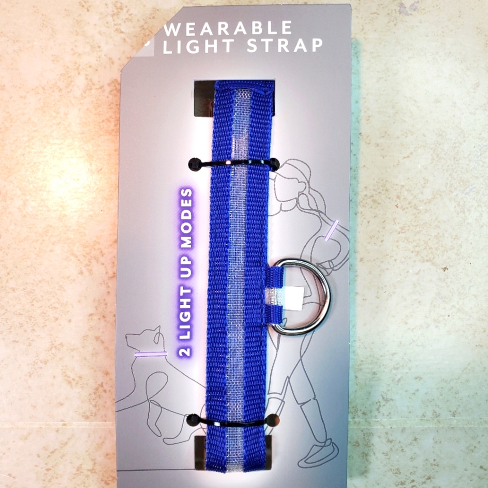 Wearable Light Up Safety Strap 2 Light Up Modes ~ Blue